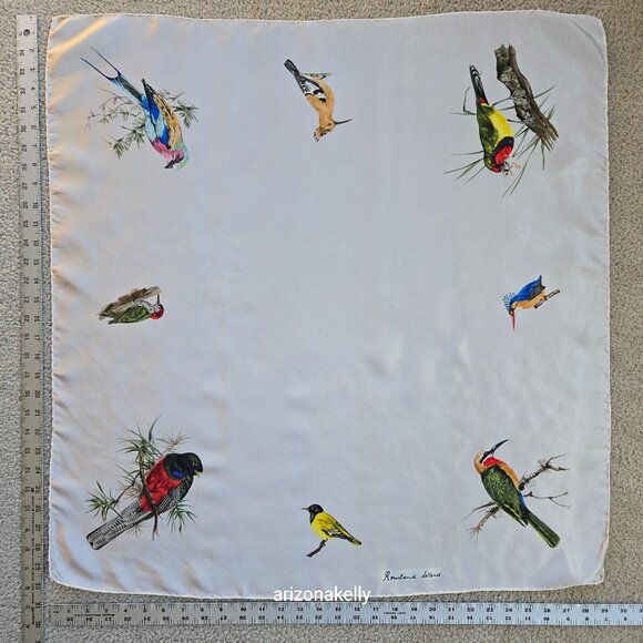 Roland Ward Accessories - Vintage Silk Scarf Roland Ward Painted Birds Collectible